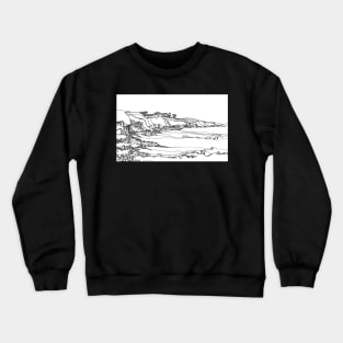 Cornwall Black and White Landscape Crewneck Sweatshirt